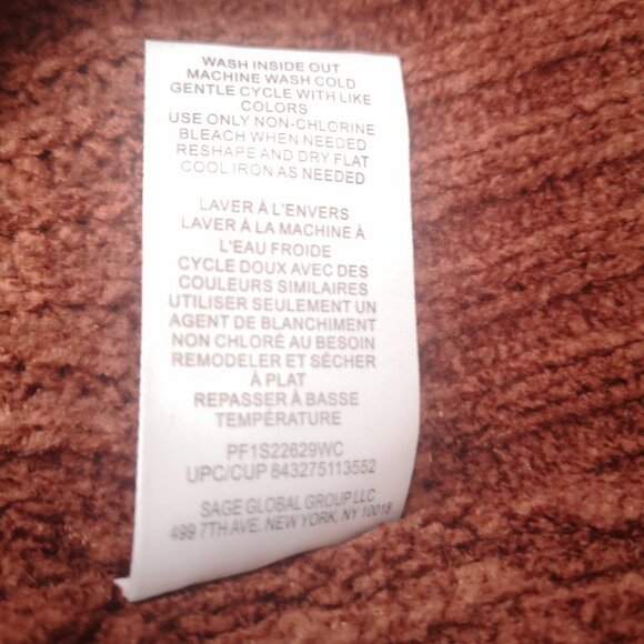 Wild Skye Ladies Rust Color V-neck Chenille Sweater - Picture 6 of 10